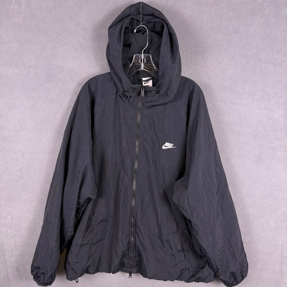 Nike Other - Nike Mens 2XL Fleece Lined Windrunner Hooded Loose Jacket Black